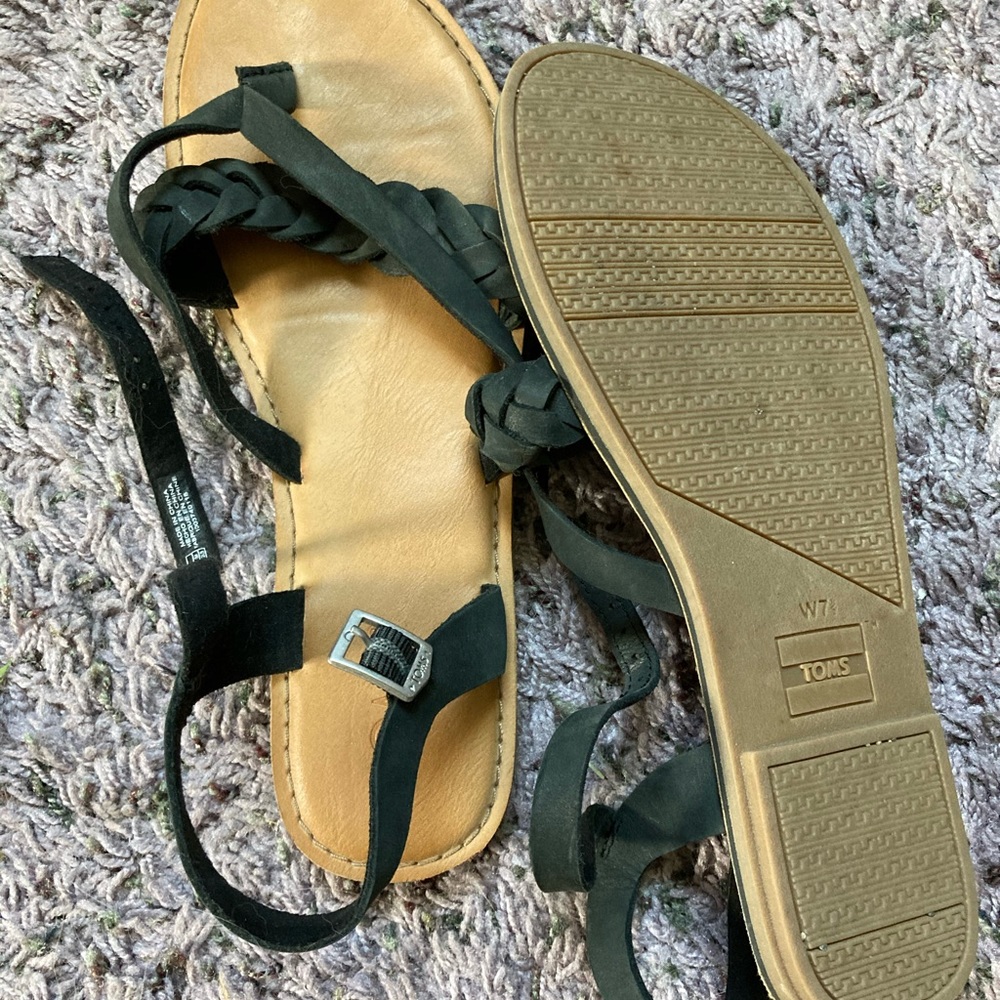 Toms Black sandals size 7.5